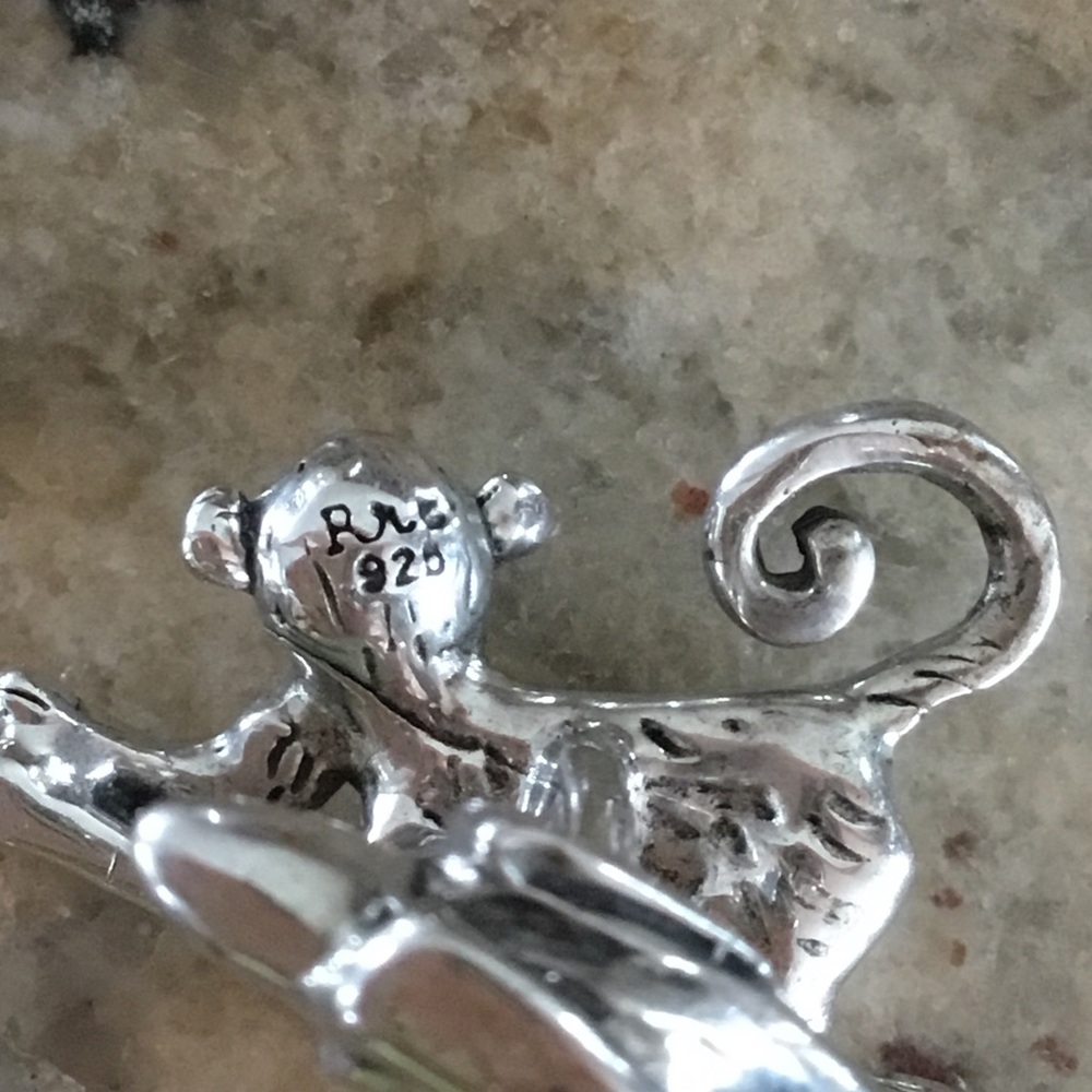 Vintage RRC Rotenier Swing Sterling Silver Playful Monkey Handcrafted Cufflinks - Picture 8 of 8